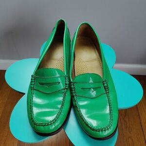 Green Leather Loafers
